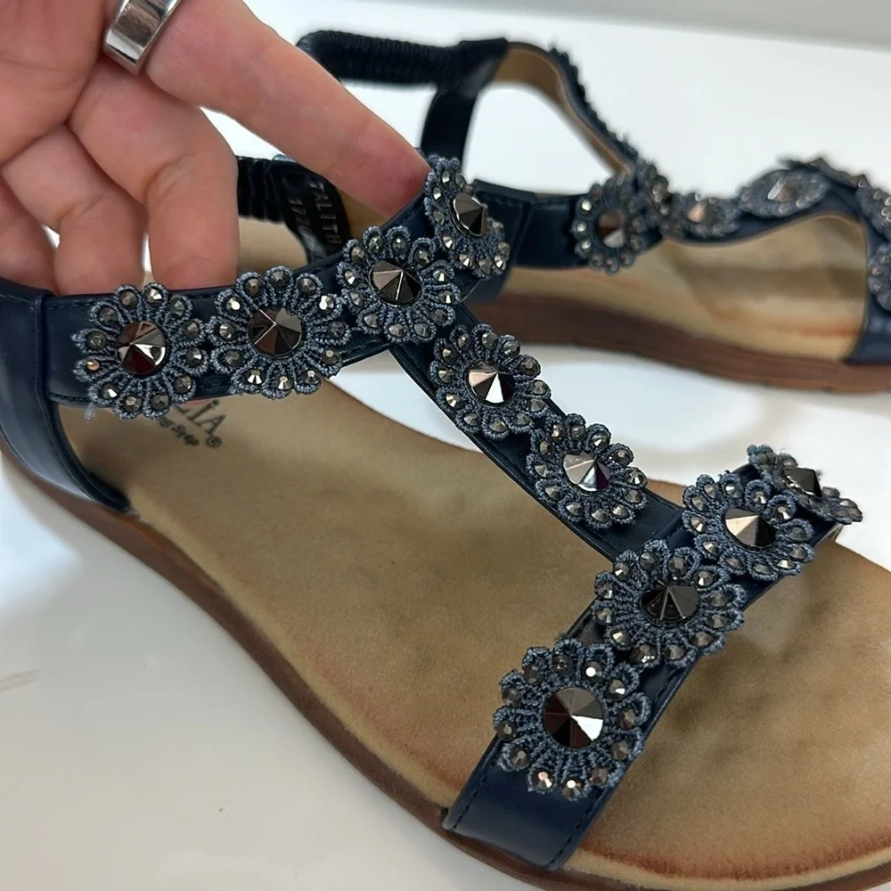 Patrizia by Spring Step Talitha Blue Sandals Size 37(6.5-7)